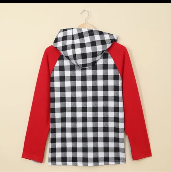❤️New Christmas plaid asymmetrical hoodie - Picture 11 of 15